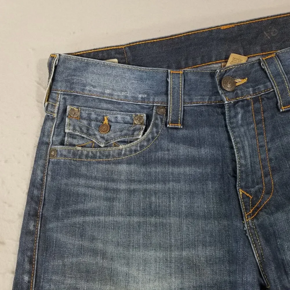 True Religion jeans men's 36x32 Geno‎ relaxed Slim flap pocket blue denim pants